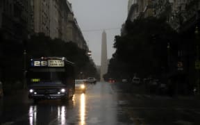 Photo released by Noticias Argentinas showing downtown Buenos Aires on 16 June 2019 during a massive power cut.