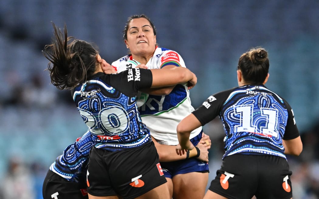 Metanoia Fotu-Moala of the Warriors against the Canterbury Bulldogs, round 6 of the 2025 NRL Telstra Women’s Premiership at Accor Stadium, Sydney.