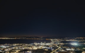 Wellington Harbour, looking from Seaview in Lower Hutt across to Wellington city.