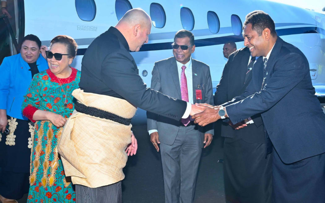 heir Majesties King Tupou VI and Queen Nanasipau'u of the Kingdom of Tonga arrived at the Nausori Airport this morning for their official State visit where they were welcomed by the Deputy Prime Minister, Hon. Biman Prasad, Assistant Minister for iTaukei Affairs, Hon. Ratu Isikeli Tuiwailevu and Special Envoy to the Pacific, His Excellency, William Toganivalu. (08.07.25).