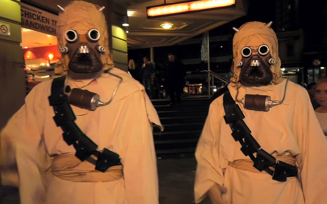 Patrons at the midnight screening for Star Wars.