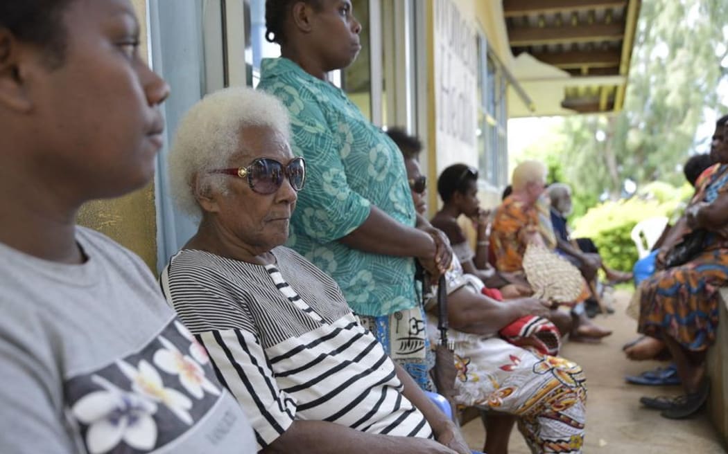 People wait for eye care in Vanuatu