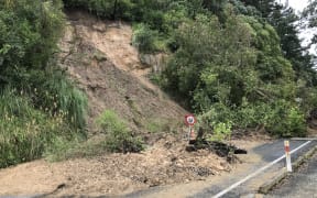 An over-slip on Te Puna Station Road. Photo: Western Bay of Plenty District Council.