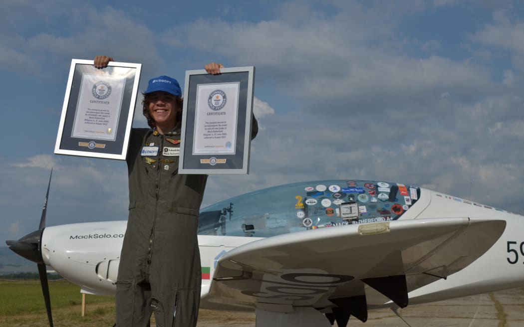 Mack Rutherford has become the youngest person to circumnavigate the globe solo in a small aircraft.