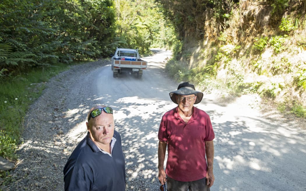 Leyton and Jim Dowman are tired of their road washing out in heavy rain making some areas impassable. John Borren/Sun Media.