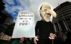 Protesters at parliament today called for New Zealand politics to be cleaned up.