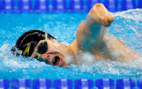 Cameron Leslie in action in his 200m mens freestyle swimming heat.