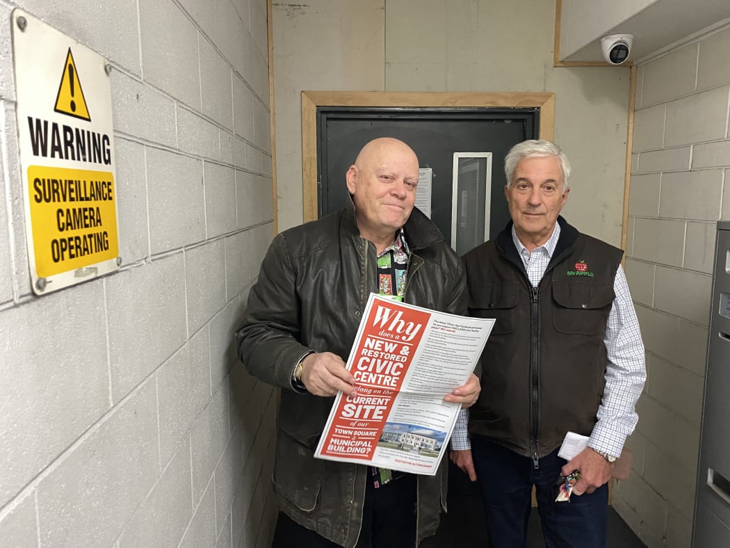 Warwick Delmonte, left, and Gary Stewart, of the Masterton Action Group.