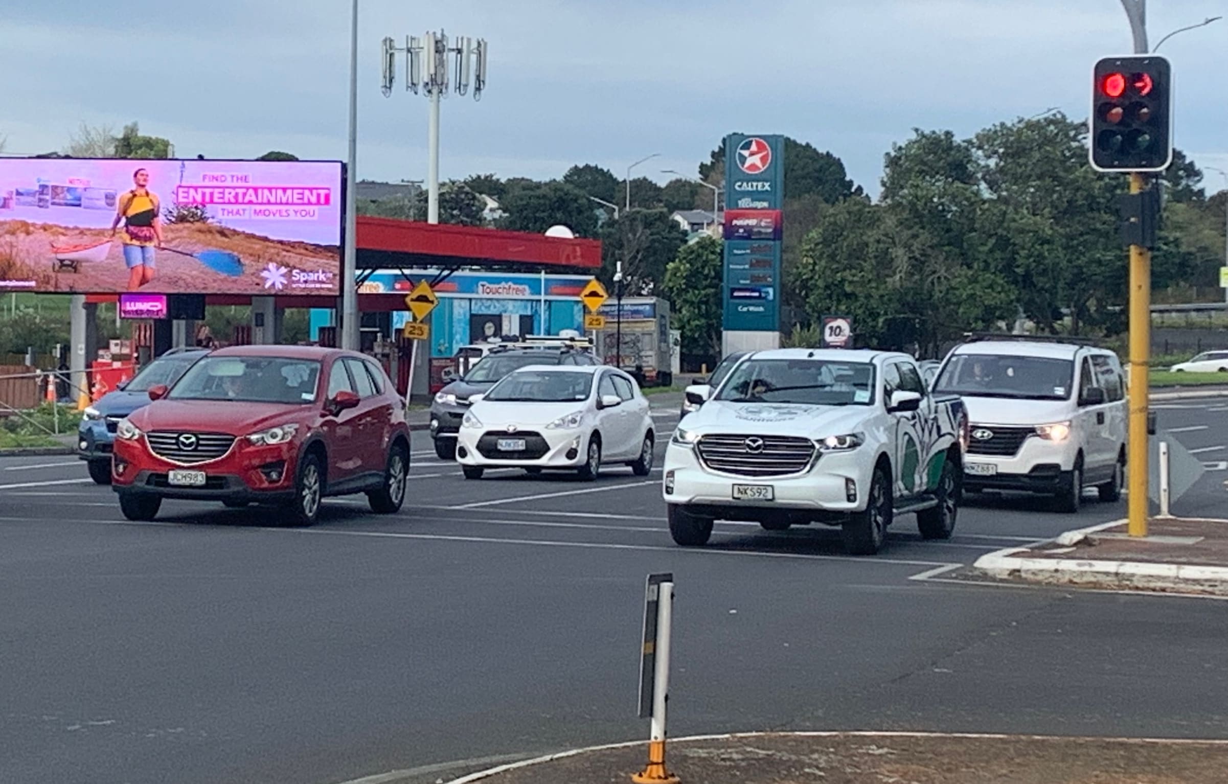 Higher traffic flow at level three on the North western motorway in Auckland.