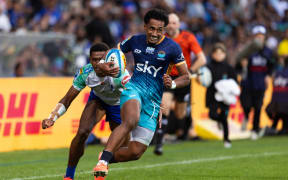 Moana Pasifika winger Tevita Ofa during the - Super Rugby Paciﬁc - Moana Pasiﬁka v Fijian Drua at North Harbour Stadium, Auckland - on Saturday  26th  April  2025.