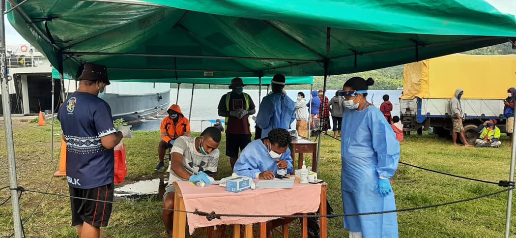 Covid-19 testing and vaccination underway at Nakasaleka District in Kadavu.