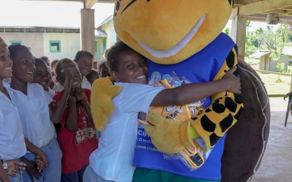 The Solomon Islands 2023 Pacific Games mascot Solo on tour around the country