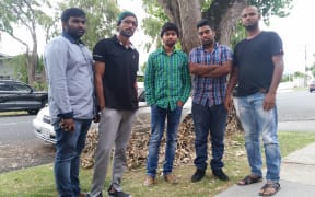Manoj Narra (left), Shahad DM, Pradeep Reddy, Mohammed Mohammed and Hussain Syed fear their careers will be ruined if they are forced to return to India.