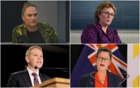 Social Development Minister Carmel Sepuloni (top left), Ministry of Social Development chief executive Debbie Power (top right), Education Minister Chris Hipkins (bottom left) and Secretary for Education Iona Holsted.