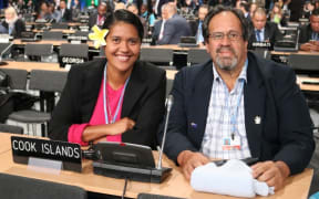 Wayne King and Rima Moeka’a at the UN Climate Change conference in Katowice, Poland.
