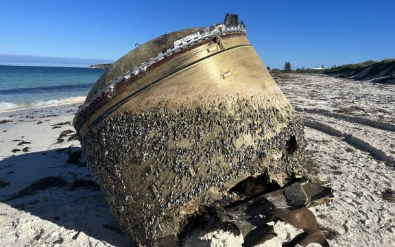 A large canister washed up on a beach at Green Head, 250km north of Perth.