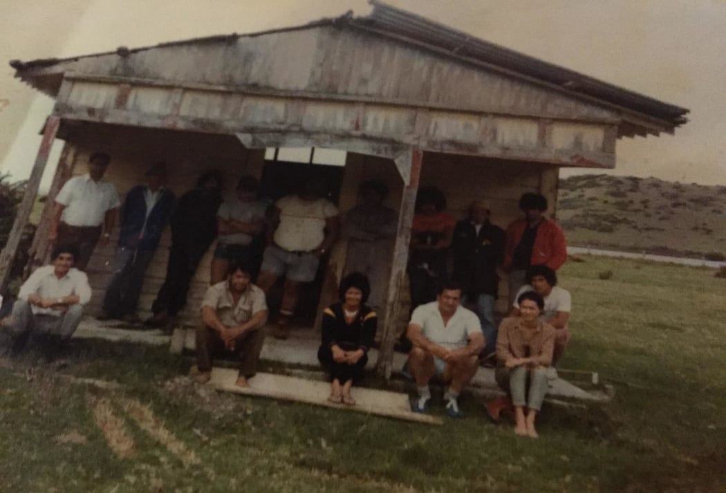 Whetu Marama Marae with Labour Department Trustees and PEP workers, 1982.