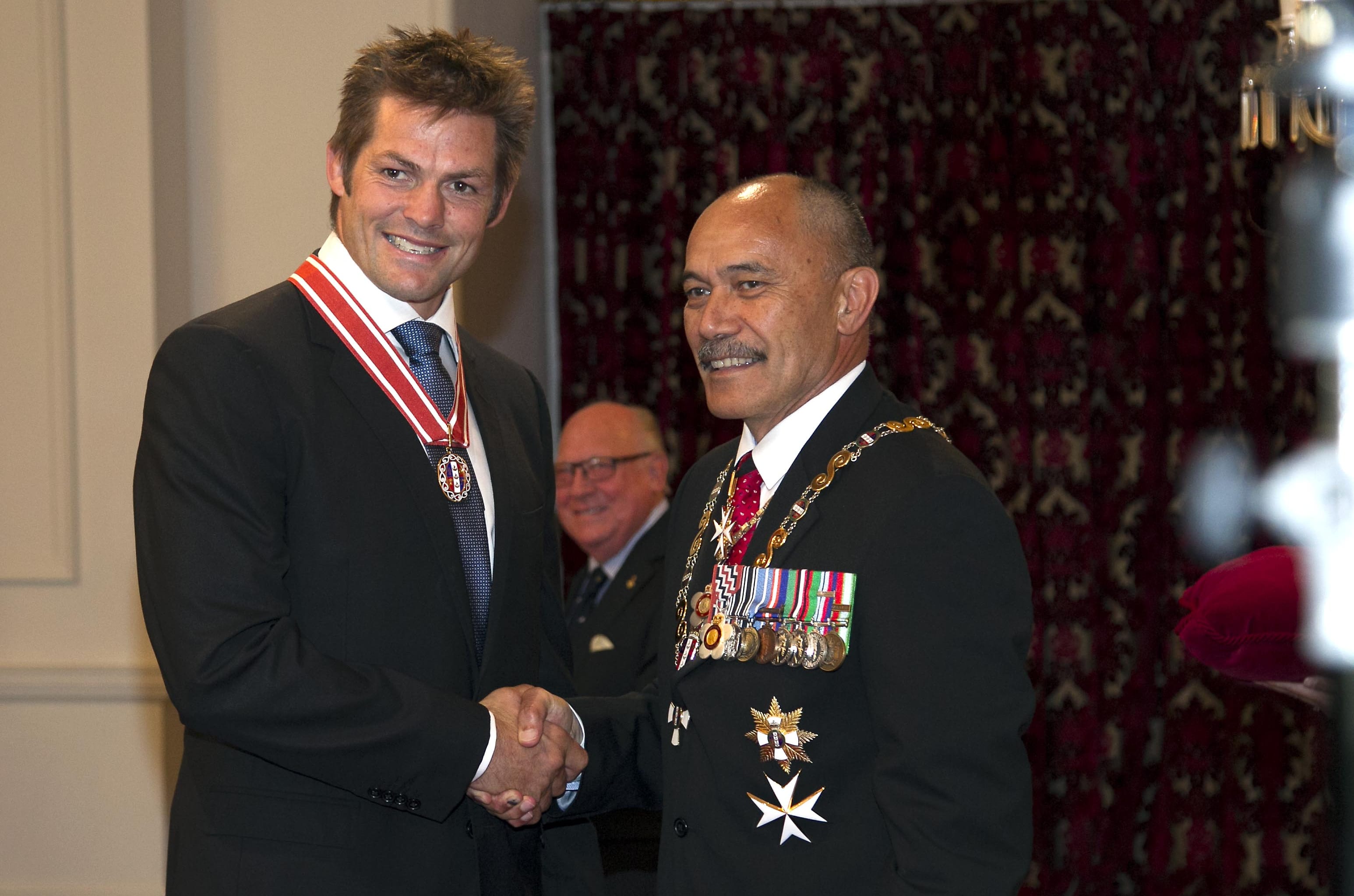Richie McCaw and Governor General, Sir Jerry Mateparae.