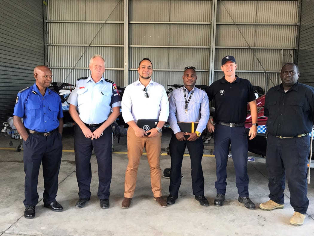 Pacific security analyst Jose Sousa-Santos, third from left, with Papua New Guinea, Australian and New Zealand police advisors on trafficking and border security.