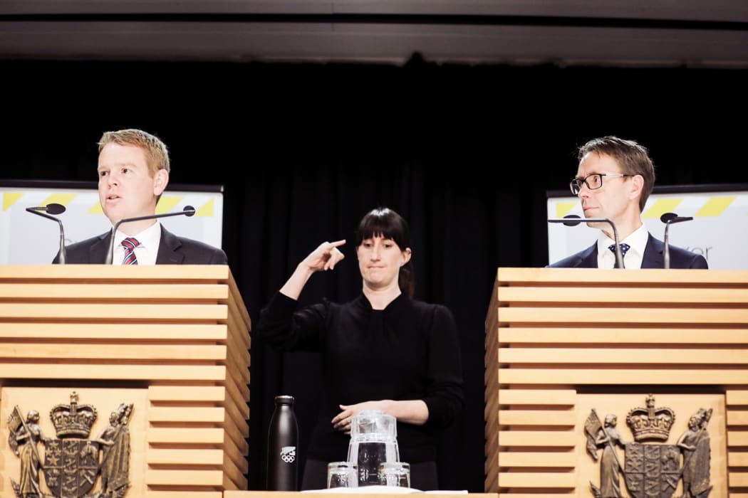 Covid-19 Response Minister Chris Hipkins and Director-General of Health Ashley Bloomfield.