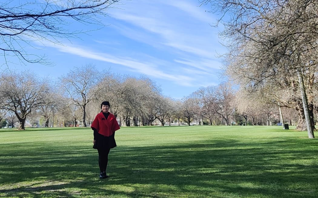 Lily Zhang visits Christchurch’s Hagley Park in September 2022.