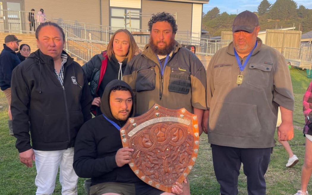 Anton King's Hicks Bay won the Rangiora Keelan Memorial Shield after he dragged himself off the field with a broken leg.