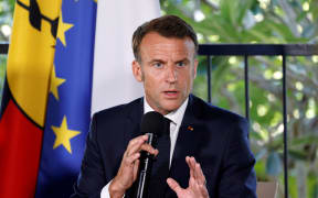 French President Emmanuel Macron speaks during a meeting with New Caledonia's elected officials and local representatives at the French High Commissioner Louis Le Franc's residence in Noumea, France's Pacific territory of New Caledonia on May 23, 2024. Macron flew to France's Pacific territory of New Caledonia on a politically risky visit aiming to defuse a crisis after nine days of riots that have killed six people and injured hundreds. Macron's sudden decision to fly to the southwest Pacific archipelago, some 17,000 kilometres (10,500 miles) from mainland France, is a sign of the gravity with which the government views the pro-separatist violence.