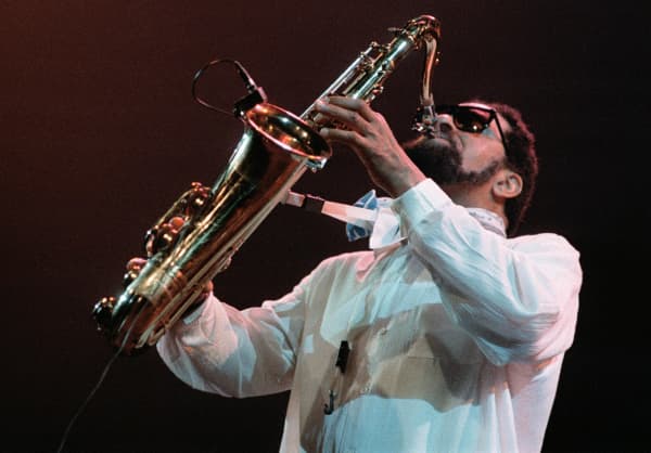 Tenor saxophonist Sonny Rollins in concert, 1987.