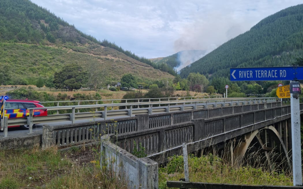Firefighters are battling three blazes in vegetation in the Lee Valley in Tasman District on 7 February 2024.