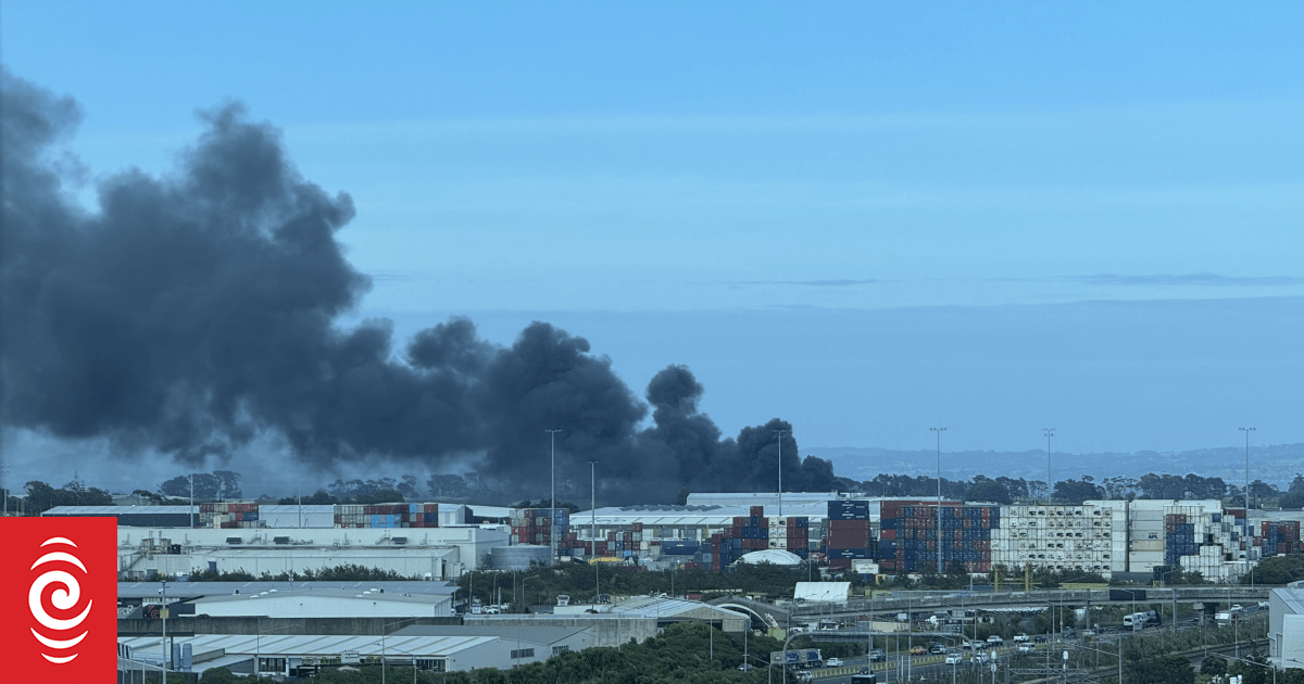 Industrial fire burning in Wiri in south Auckland