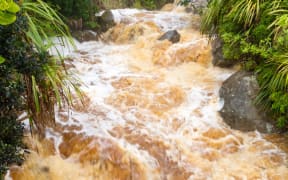 Flash flooding after heavy rain.