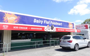 Dairy Flat Foodmart and Liquor Store grocery manager Sujal Patel. A $44 million winning Lotto ticket was sold there.
