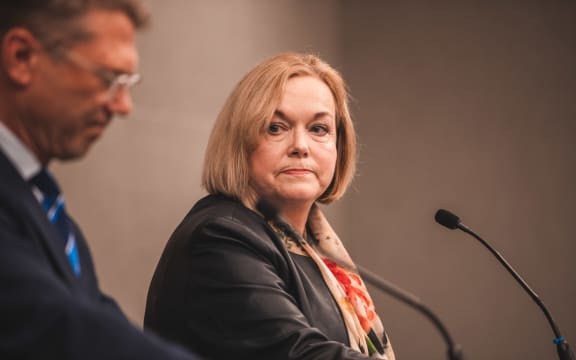 National's leader Judith Collins at the announcement of the party's economic and tax policy.