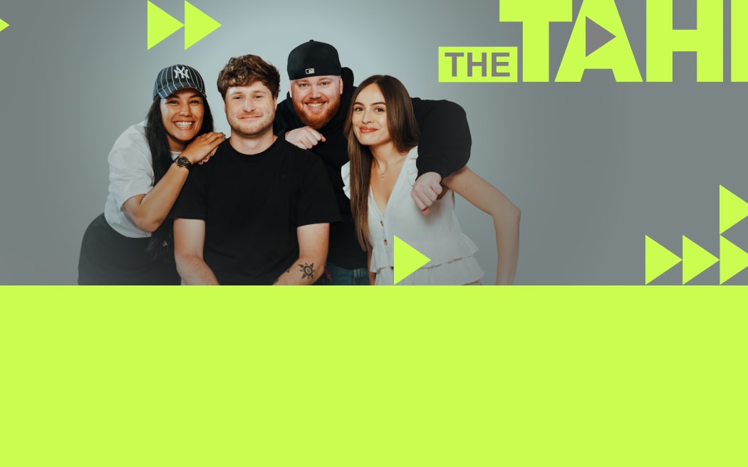 A group of four young presenters smile. Text read "The TAHI"