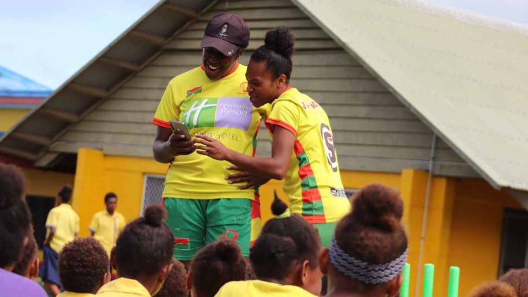 Vanuatu Cricket Association ambassadors performing the 'Friend Request' Skit.