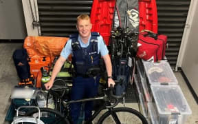 Police supplied this image of the trove of stolen items found.