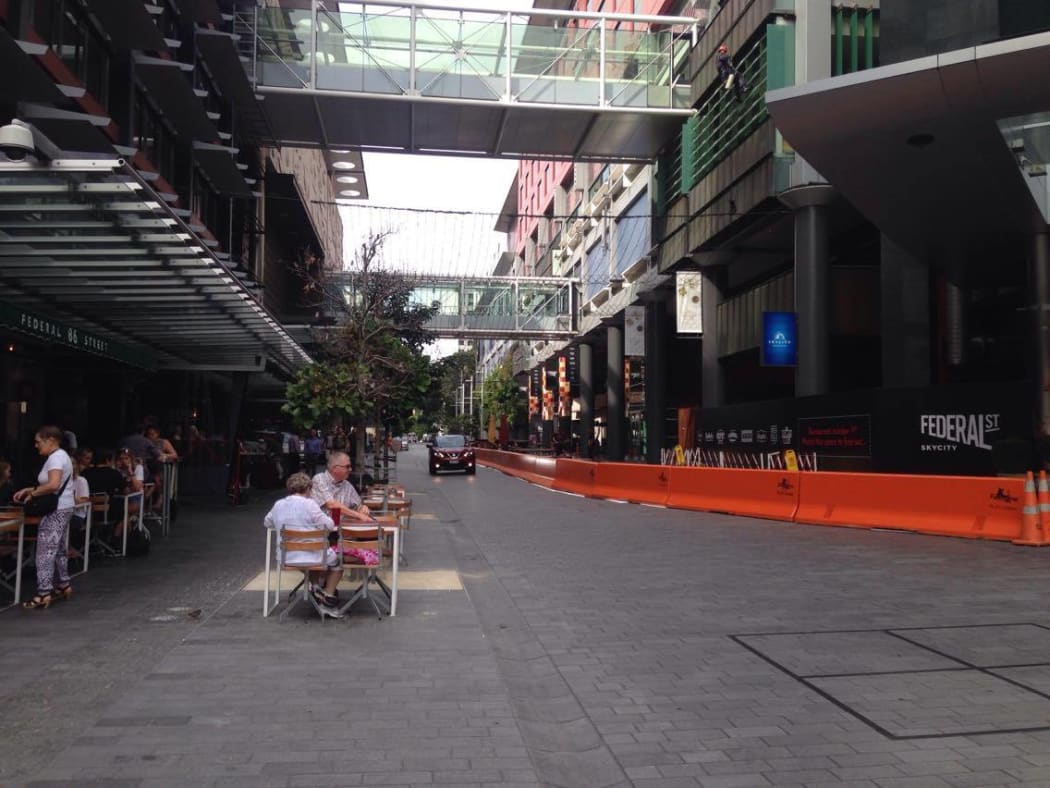 Barrier erected before  planned TPPA protests at SkyCity.