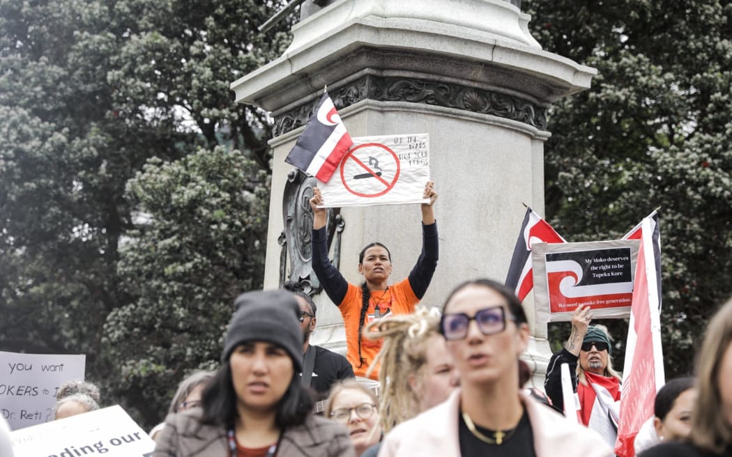 The Smokefree rally at Parliament, 13 December, 2023.