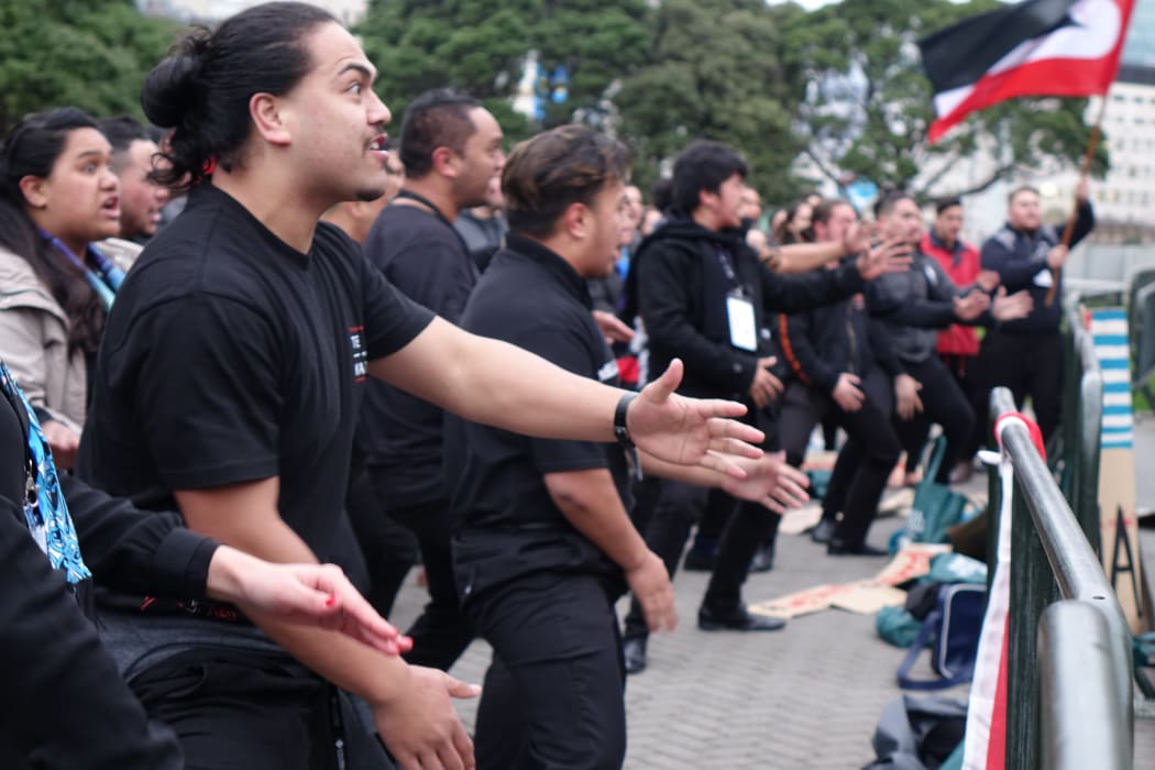 Maori protestors at West Papua rally, Wellington