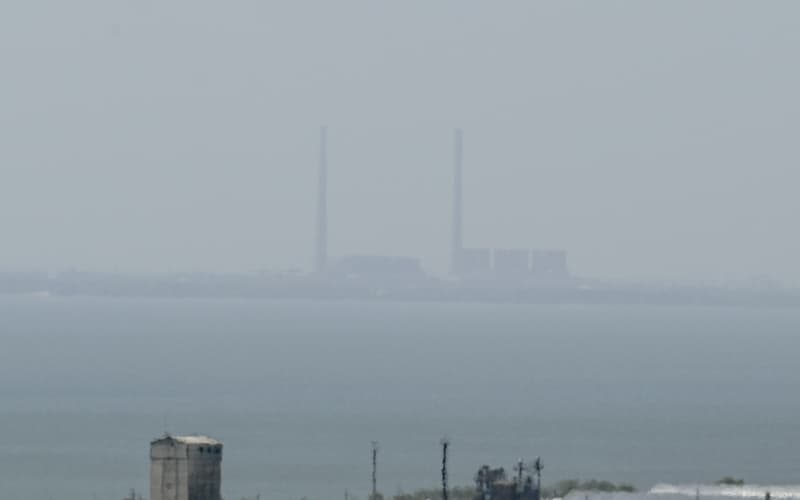 Concerns are increasing over attacks in and around the Zaporizhzhia nuclear power plant, seen here across the Dnipro river.