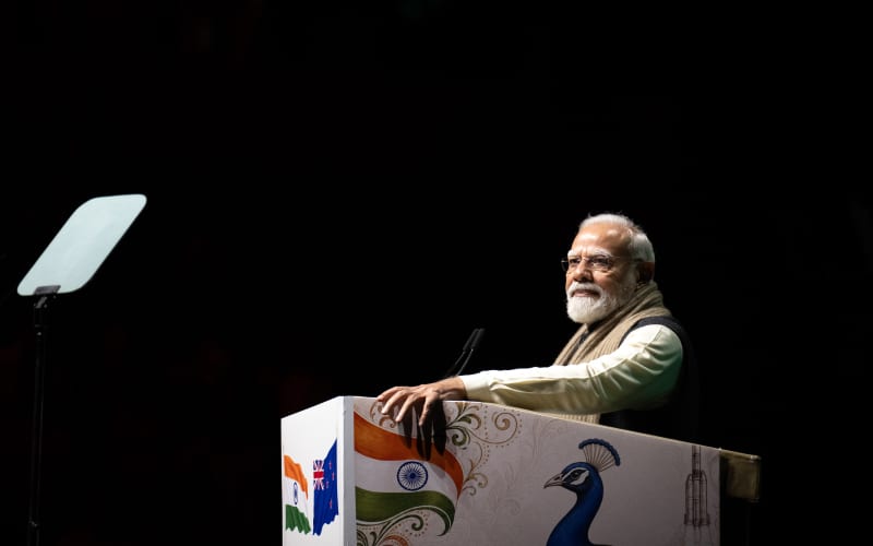 Indian prime minister speaking at the community event on Saturday.