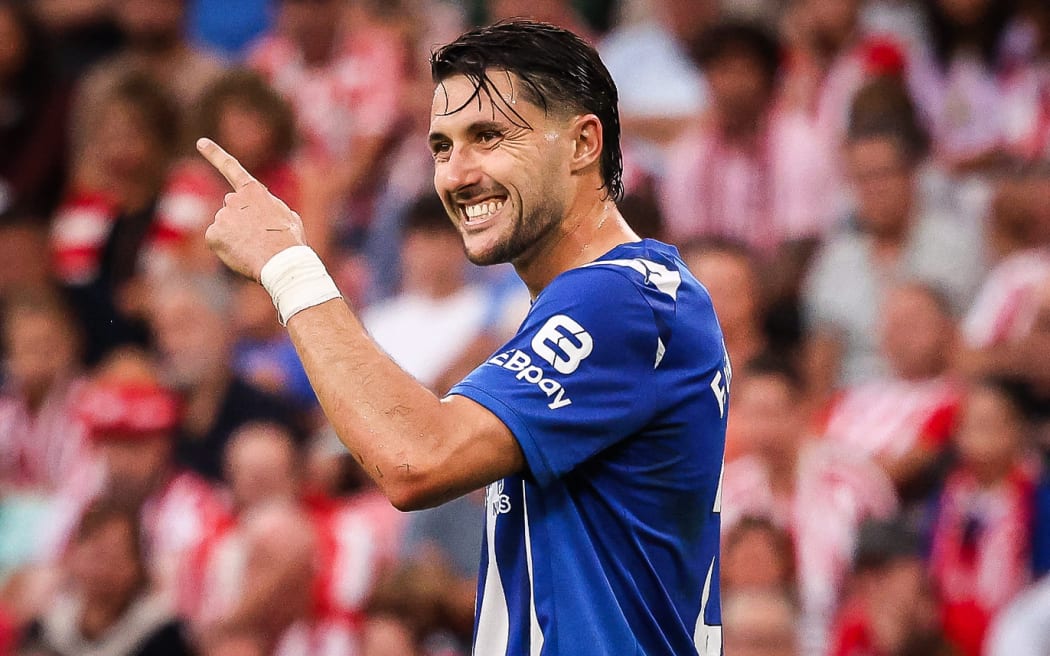 Facundo GARCES of Deportivo Alaves during the Spanish championship La Liga football match between Athletic Club and Deportivo Alaves on 13 September 2025 at San Mames stadium in Bilbao, Spain - Photo Marcos Calvo / Matthieu Mirville / DPPI (Photo by Matthieu Mirville / DPPI via AFP)