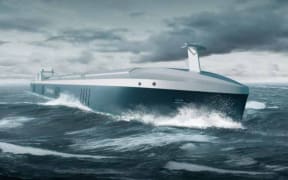 An artist's impression of an autonomous ship.