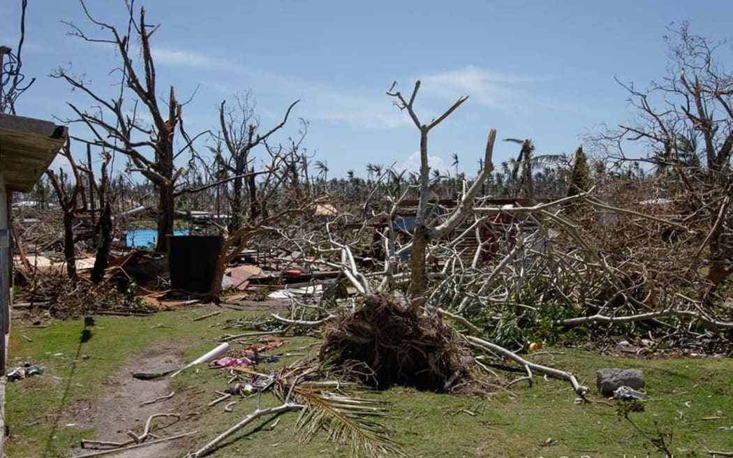Damage caused by Typhoon Maysak in Ulithi, Yap, Federated States of Micronesia