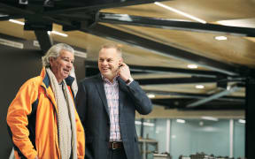 Architect and artist Jacob Scott (left) with airport chief executive Stuart Ainslie
