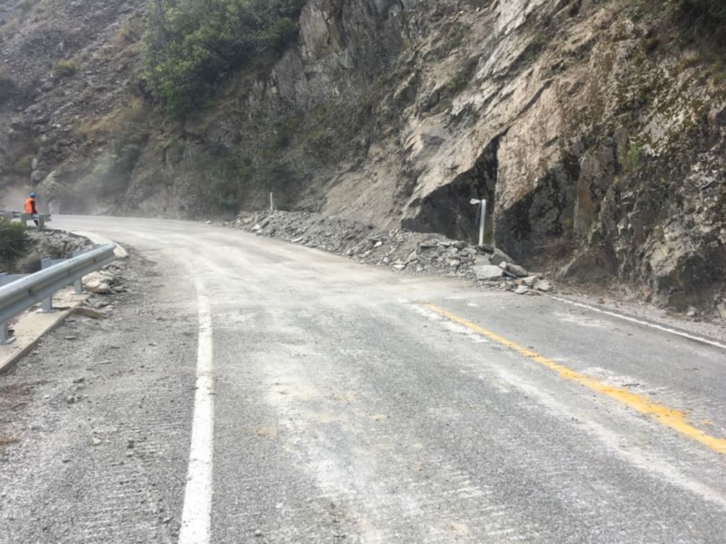The slip at State Highway 6 between Haast and Makarora has been mostly cleared.