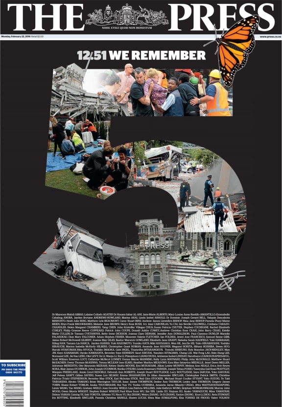 picture of the front page of The Press last Monday