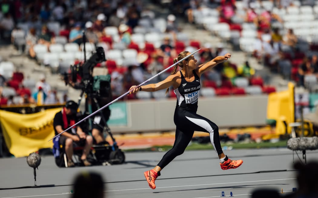 New Zealand javelin thrower Tori Peeters at the 2023 World Athletics Championships