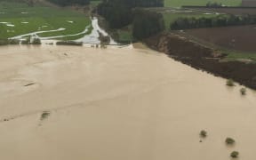 Mataura River during Southland flooding on 21-22 September 2023. Credit: Guy Dowding/High Country Helicopters