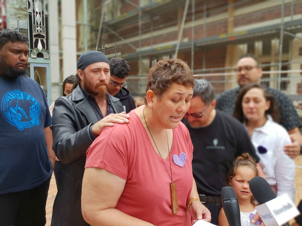 Kirsten Holtz asked people to be kind to one another outside court today.